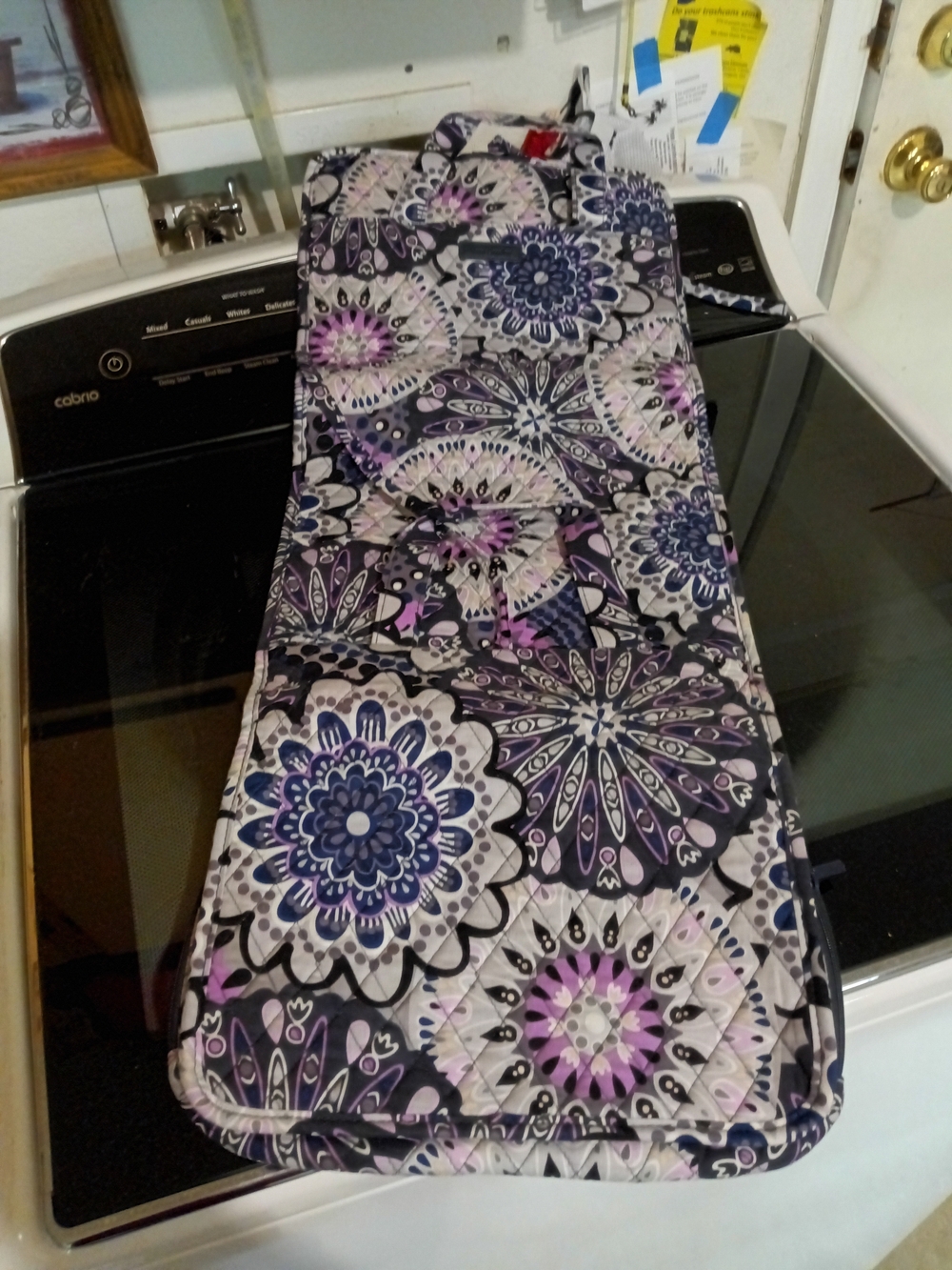 Vera Bradley Quilted Floral Oven Mitt Set in Purple, Black & White